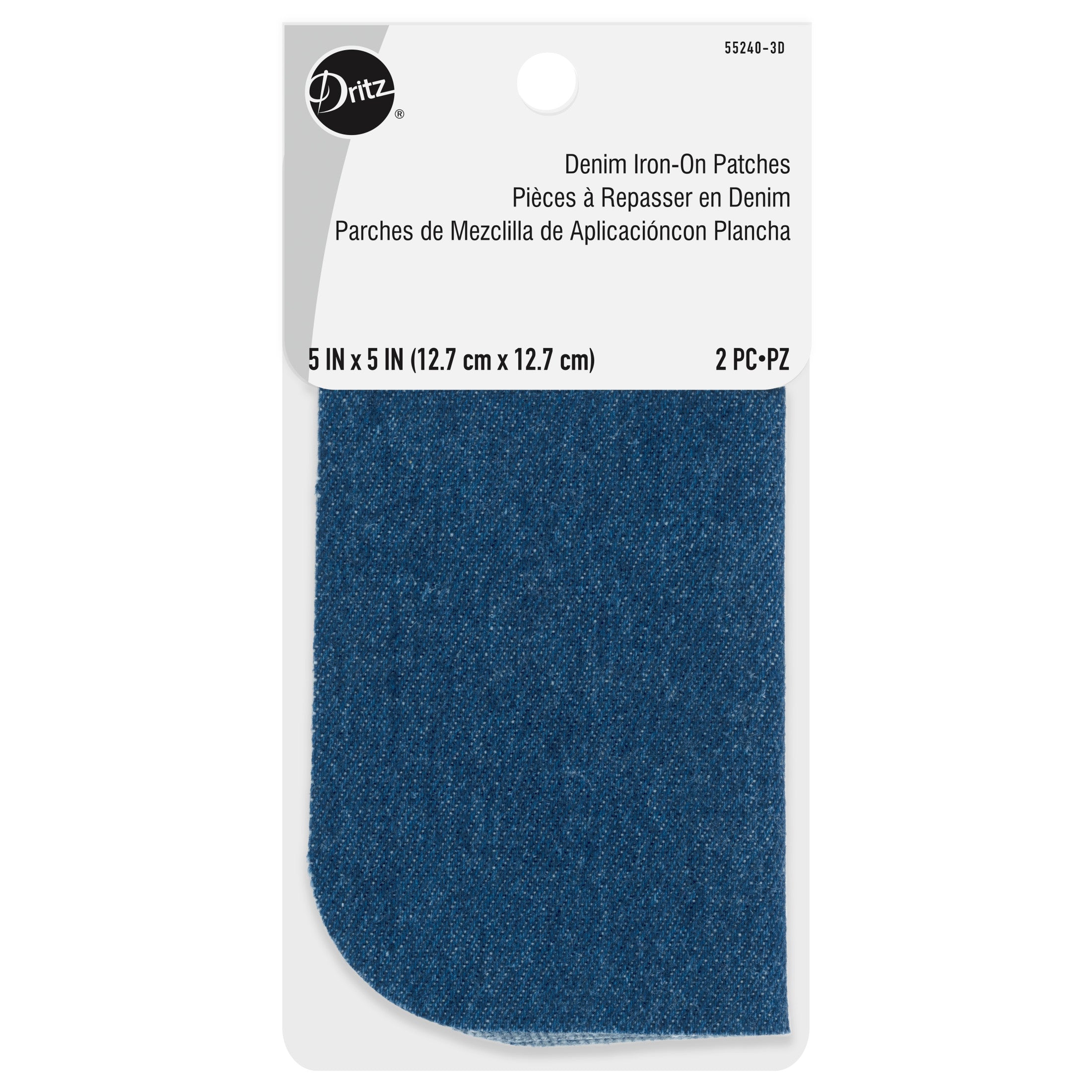 Dritz Denim Iron-On Patches, 5 L x 5 W - 2 pack