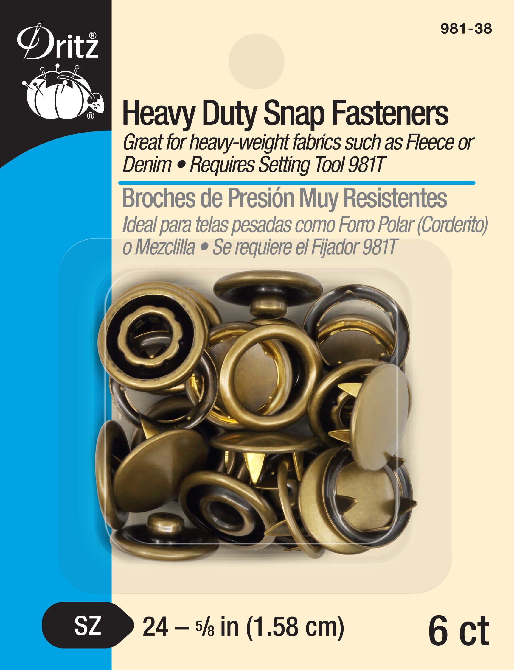 DRITZ D5-4 Heavy Duty Snaps Brown