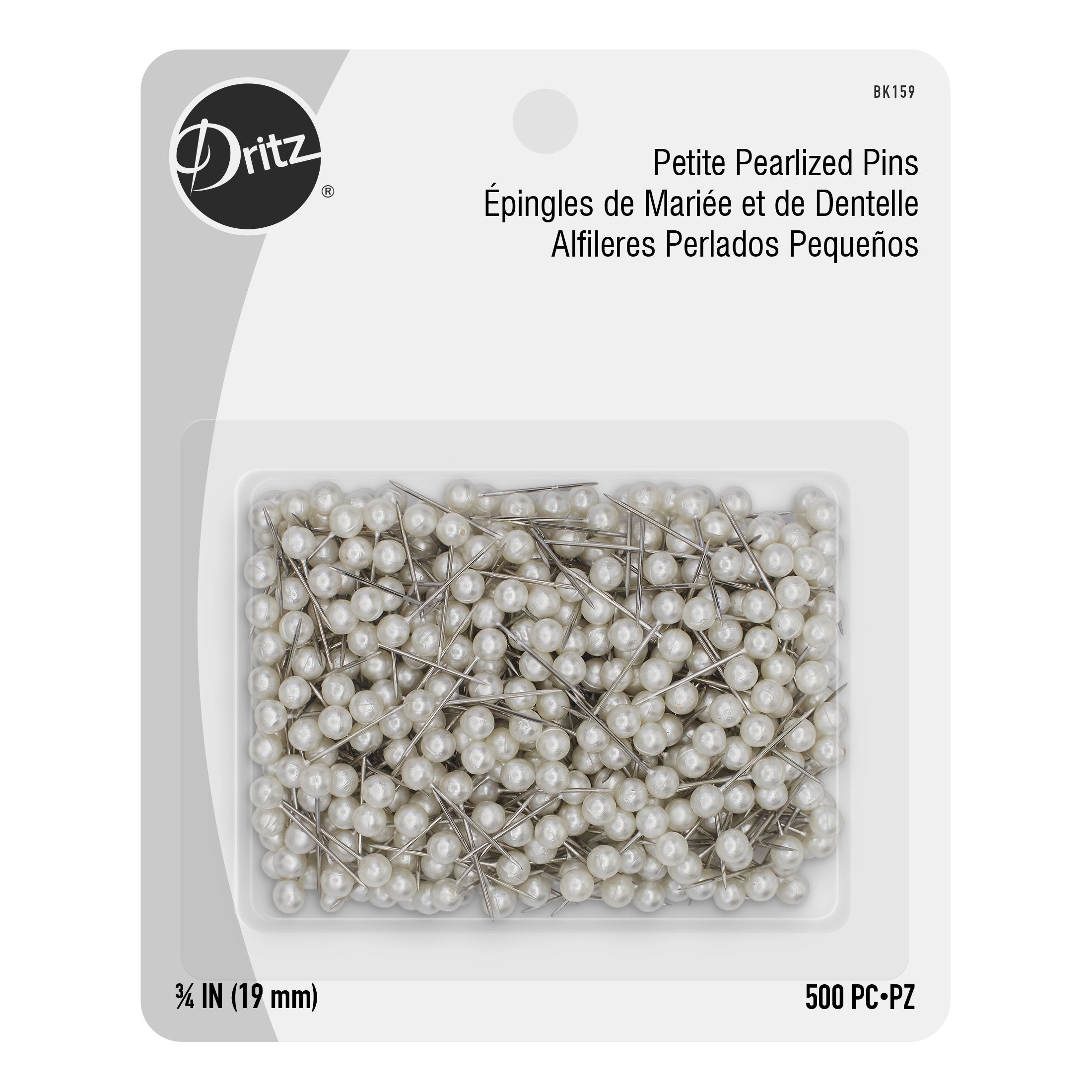 Dritz 3/4 inch Petite Pearlized Pins, White, 500 pc