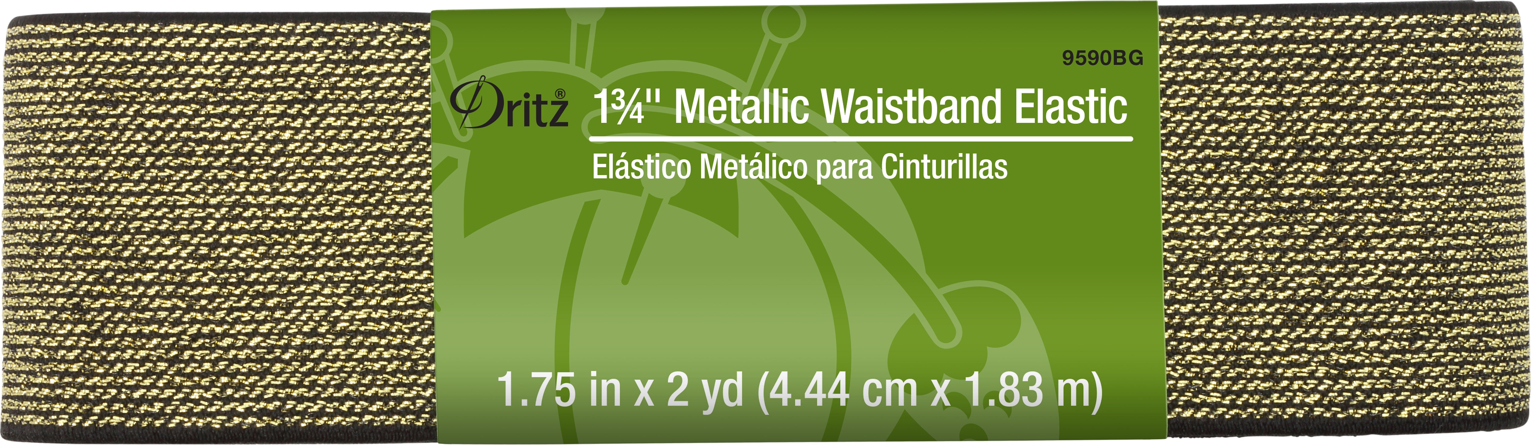 Dritz 1 3/4 Metallic Waistband Elastic, 1.25 yd.