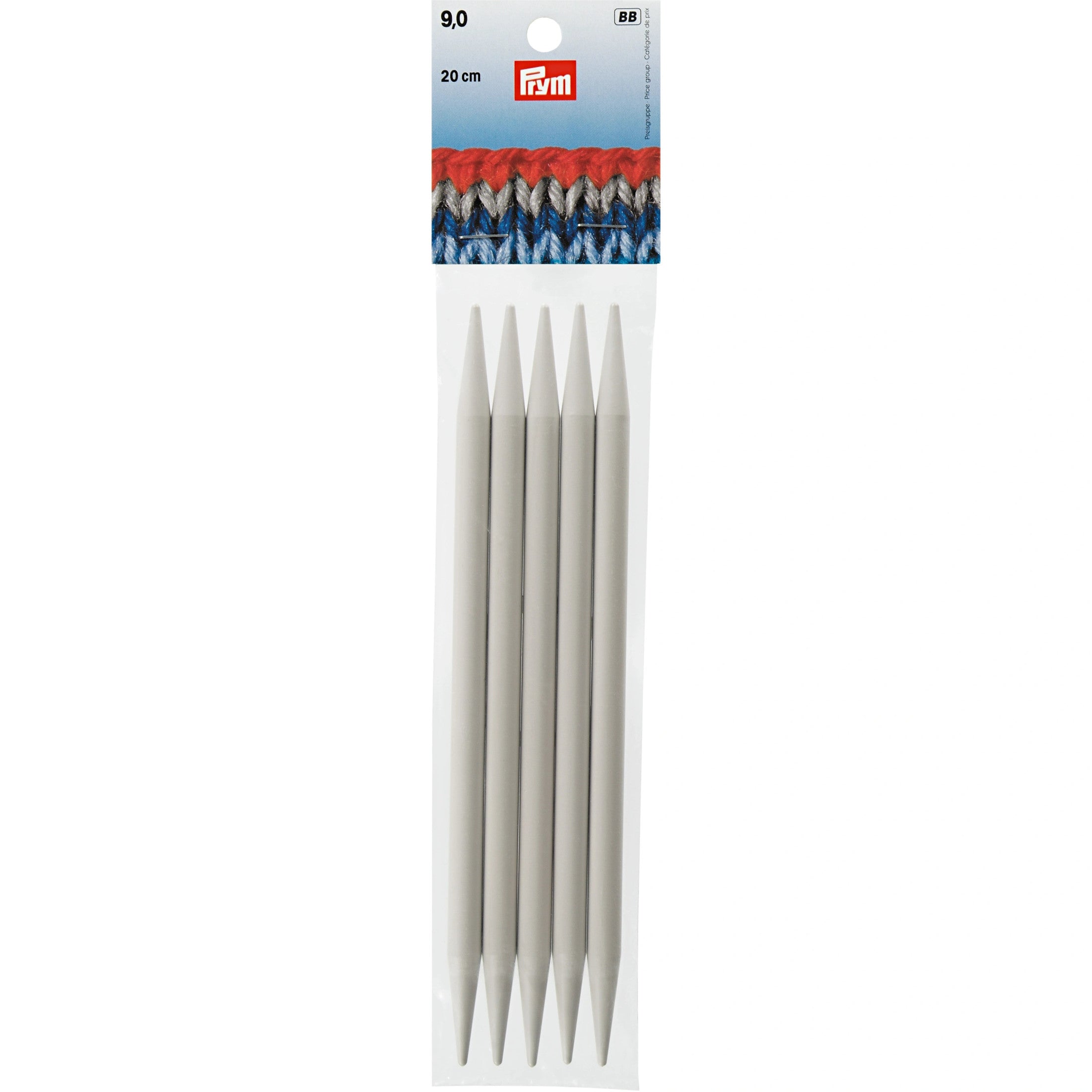 Prym 8 inch Double Point Plastic Knitting Needles, 9mm