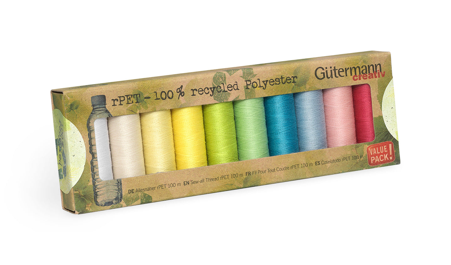 Gutermann Sew-All rPET Polyester Thread Set, 10 Spools