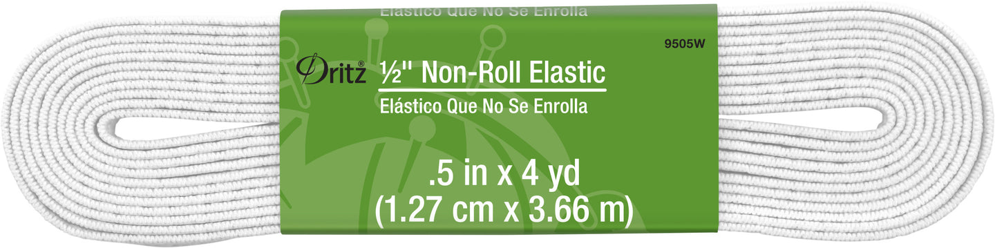 1/2'' Non-Roll Elastic-White