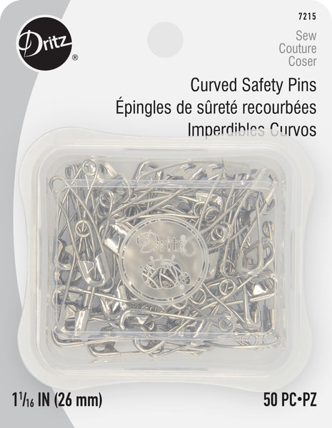 Dritz 1-1/16 inch Curved Safety Pins, Nickel, 300 pc